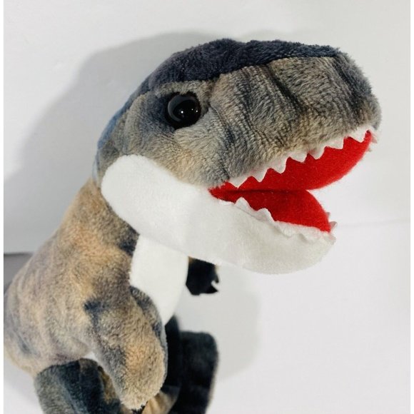Wild Republic T-Rex 8" Plush Wrist Hugger Slap Bracelet Dinosaur Kids Toy Gray - Picture 2 of 8